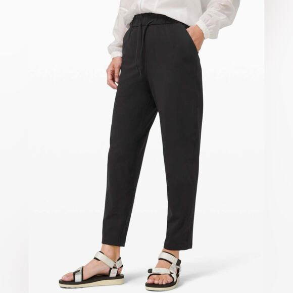 Lululemon Keep Moving Drawstring Athleisure Pant 7/8 High-Rise Black Size 4 - Picture 5 of 16